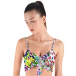 Colorful paint texture                                                   Woven Tie Front Bralet