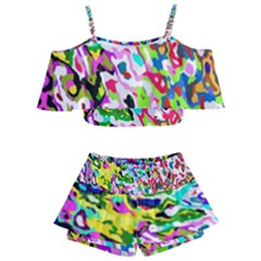 Kids  Off Shoulder Skirt Bikini 