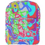 Colorful distorted shapes on a grey background                                                   Full Print Backpack