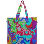 Colorful distorted shapes on a grey background                                                     Canvas Travel Bag