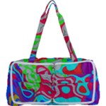 Colorful distorted shapes on a grey background                                                     Multi Function Bag