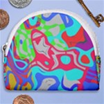 Colorful distorted shapes on a grey background                                                     Horseshoe Style Canvas Pouch