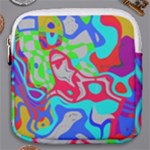 Colorful distorted shapes on a grey background                                                     Mini Square Pouch