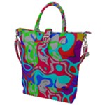 Colorful distorted shapes on a grey background                                                     Buckle Top Tote Bag