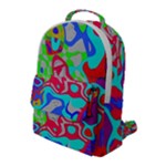 Colorful distorted shapes on a grey background                                                    Flap Pocket Backpack (Large)