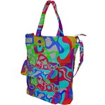 Colorful distorted shapes on a grey background                                                     Shoulder Tote Bag