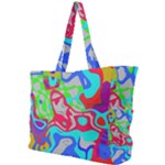 Colorful distorted shapes on a grey background                                                    Simple Shoulder Bag