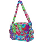 Colorful distorted shapes on a grey background                                                  Buckle Multifunction Bag