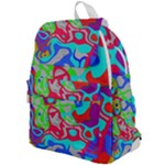 Colorful distorted shapes on a grey background                                                  Top Flap Backpack