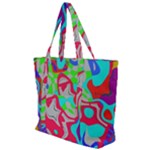 Colorful distorted shapes on a grey background                                                 Zip Up Canvas Bag