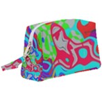 Colorful distorted shapes on a grey background                                                  Wristlet Pouch Bag (Large)