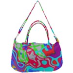 Colorful distorted shapes on a grey background                                                  Removal Strap Handbag