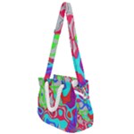 Colorful distorted shapes on a grey background                                                  Rope Handles Shoulder Strap Bag