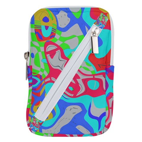 Colorful distorted shapes on a grey background                                                  Belt Pouch Bag (Large) from ArtsNow.com