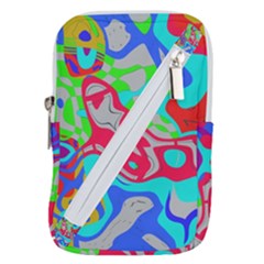 Colorful distorted shapes on a grey background                                                  Belt Pouch Bag (Large) from ArtsNow.com