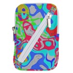 Colorful distorted shapes on a grey background                                                  Belt Pouch Bag (Large)