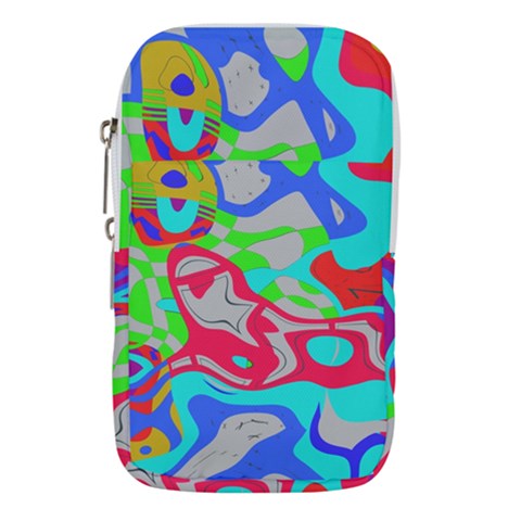 Colorful distorted shapes on a grey background                                                  Waist Pouch (Large) from ArtsNow.com