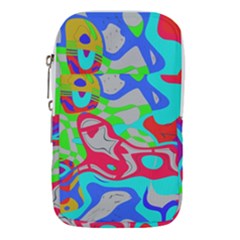 Colorful distorted shapes on a grey background                                                  Waist Pouch (Large) from ArtsNow.com