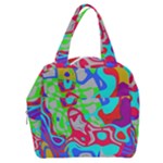 Colorful distorted shapes on a grey background                                                  Boxy Hand Bag