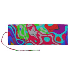 Colorful distorted shapes on a grey background                                                  Roll Up Canvas Pencil Holder (M) from ArtsNow.com