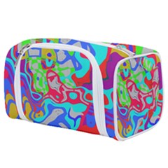 Colorful distorted shapes on a grey background                                                  Toiletries Pouch from ArtsNow.com