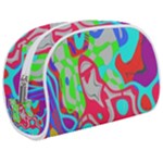 Colorful distorted shapes on a grey background                                                Makeup Case (Medium)