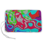 Colorful distorted shapes on a grey background                                                 Pen Storage Case (M)