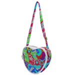 Colorful distorted shapes on a grey background                                                 Heart Shoulder Bag