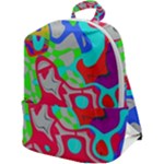 Colorful distorted shapes on a grey background                                                 Zip Up Backpack