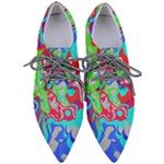 Colorful distorted shapes on a grey background                                                  Women s Pointed Oxford Shoes