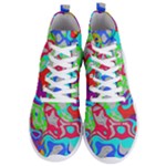 Colorful distorted shapes on a grey background                                                    Men s Lightweight High Top Sneakers