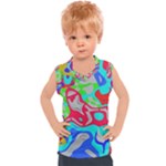 Colorful distorted shapes on a grey background                                                   Kids  Mesh Tank Top