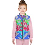 Colorful distorted shapes on a grey background                                                    Kid s Puffer Vest