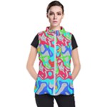 Colorful distorted shapes on a grey background                                                    Women s Puffer Vest