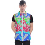 Colorful distorted shapes on a grey background                                                     Men s Puffer Vest