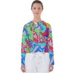 Colorful distorted shapes on a grey background                                                    Women s Slouchy Sweat