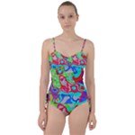 Colorful distorted shapes on a grey background                                                    Sweetheart Tankini Set