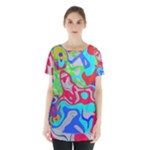 Colorful distorted shapes on a grey background                                                         Skirt Hem Sports Top