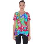 Colorful distorted shapes on a grey background                                                    Cut Out Side Drop Tee