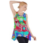 Colorful distorted shapes on a grey background                                                     Side Drop Tank Tunic