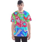 Colorful distorted shapes on a grey background                                                     Men s Sport Mesh Tee