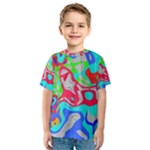 Colorful distorted shapes on a grey background                                                     Kid s Sport Mesh Tee