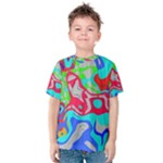 Colorful distorted shapes on a grey background                                                     Kid s Cotton Tee