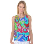 Colorful distorted shapes on a grey background                                                     Women s Basketball Tank Top