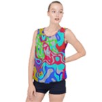 Colorful distorted shapes on a grey background                                                     Bubble Hem Chiffon Tank Top