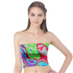 Colorful distorted shapes on a grey background                                                     Women s Tube Top