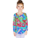 Colorful distorted shapes on a grey background                                                      Kids  Long Sleeve Tee