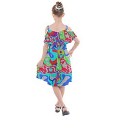 Kids  Cut Out Shoulders Chiffon Dress 