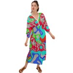 Colorful distorted shapes on a grey background                                                       Grecian Style Maxi Dress