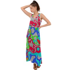 V-Neck Chiffon Maxi Dress 